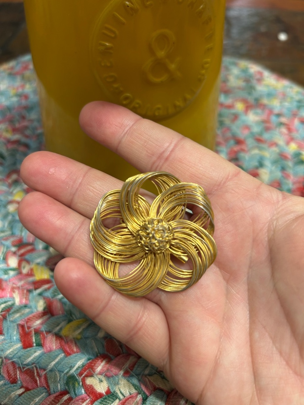 Vintage Wired Flower Brooch
